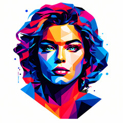 Pop art portrait illustration of a woman