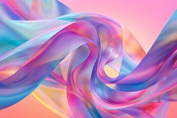 3D Twisted Ribbon Background: Artistic Gradient Ribbon Wallpaper Design