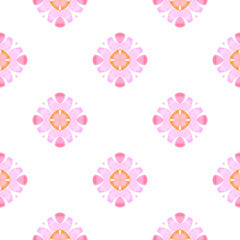 Watercolor summer ethnic border pattern. Orange