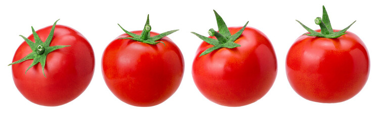 fresh red tomatoes isolated, macro tomato studio photo, transparent PNG, PNG format, juicy, cut out