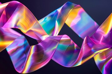 Holographic Ribbon Twisted: Creative Iridescent Flow Design
