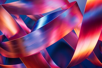 Dazzling Ribbon Twisted Gradient Motion: Dynamic 3D Background