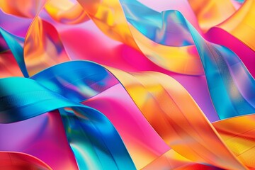 Vibrant Ribbon Twisted Background: Artistic Renders with Gradient Effects