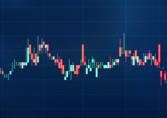Graph Chart Stock Market Candle Stick Trade Business Data Growth Money Diagram blur Blue...