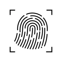 black fingerprint icon with check mark