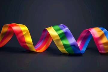 Rainbow Ribbon Twisted Background: 3D Rainbow Concept Illustration