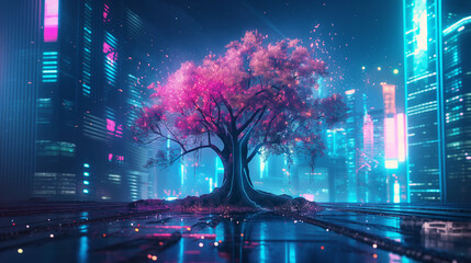 Trees that light up the city at night