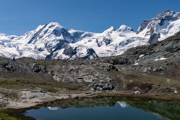 Snow covered mountains in the Swiss Alps