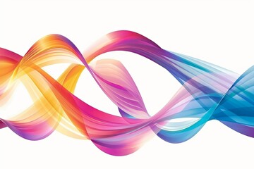 Twisted Ribbon Wave: Bright Abstract Gradient Ribbon Illustration