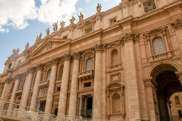 Fototapeta na wymiar Facade of St. Peter's Basilica in Vatican City