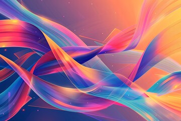 Twisted Ribbon Gradient Geometric Abstract Background