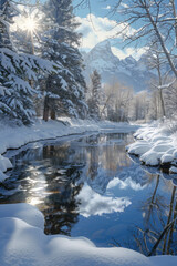 Winter Wonderland - River in the mountains