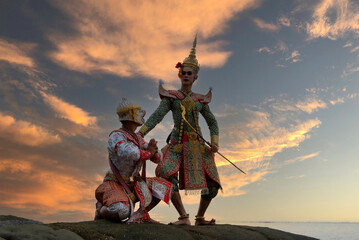 Khon is a dance drama genre from Thailand. Khon is traditional dance drama art of Thai classical...