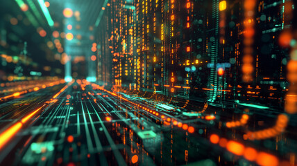 Obraz premium quantum digital code background