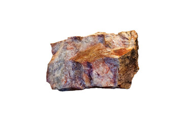 A piece of quartzite rock isolated on white background.
