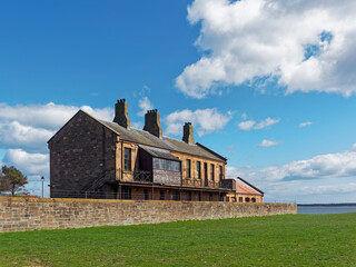 The Submarine Mining Station Depot Building and Enclosed Stone Wall to the north side of Broughty Castle at Broughty Ferry, near Dundee.