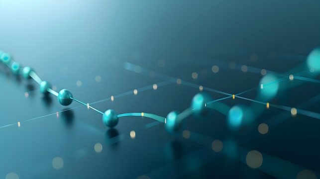 Dynamic 3D Scatter Plot Showcasing Trends and Predictions on Subtle Blue Background