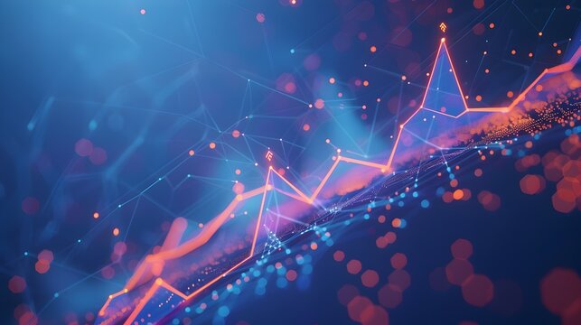 Dynamic 3D Scatter Plot with Interconnected Arrows Showcasing Trends and Predictions