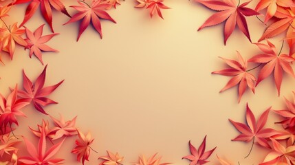 Momiji leaves copy space decoration isolated background