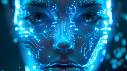 A beautiful female face with Ai