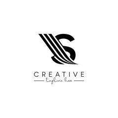 Creative Unique Letter S Swoosh Logo Design, Initial Vector Symbol.