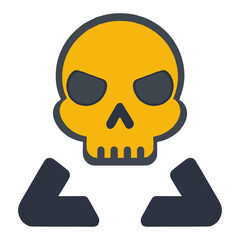 skull and crossbones danger hazard warning icon symbol 