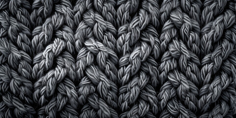 Seamless abstract gray knitted pattern background knitted fabric weaving wool fiber copy space text
