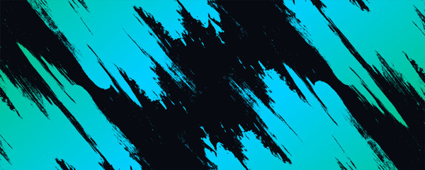 Blue and Green Gradient Brush Background with Halftone Effect. Sport Background with Grunge Style. Scratch and Texture Elements For Design