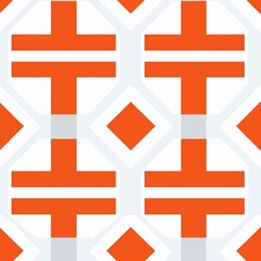 Obraz premium Orange and white geometric pattern.