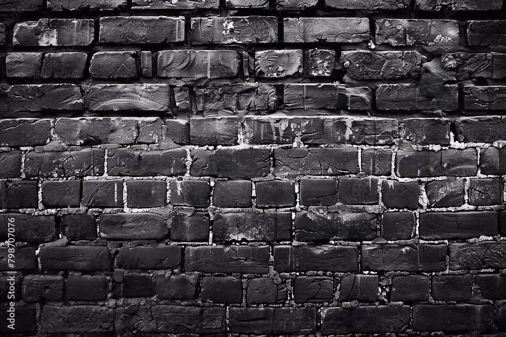 Poster brick wall texture background in black and white tone. abstract background and texture for design.