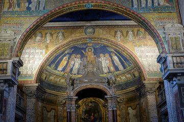 Mosaic of Santa Prassede - the Basilica of Saint Praxedes. Rome, Italy