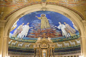 The apse of basilica of Cosmas and Damian (Santi Cosma e Damiano) in Rome