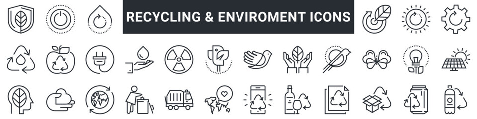 RECYCLING & ENVIROMENT icons