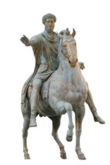 The Equestrian Statue of Marcus Aurelius. Ancient Roman bronze equestrian statue on the Capitoline...