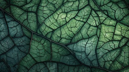 Branch with leaves with texture veins and cells
