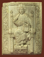 Christ enthroned (whalebone carving)
