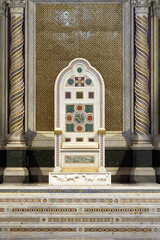 The Papal Chair of the Bishop of Rome, the Pope. The Archbasilica of Saint John Lateran (Basilica di San Giovanni in Laterano). Major Papal. Lateran Basilica or Saint John Lateran. Rome