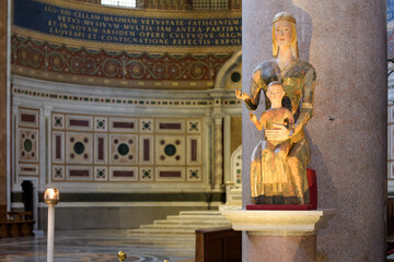 Mary Mother of the Church. The Archbasilica of Saint John Lateran (Basilica di San Giovanni in Laterano). Major Papal. Lateran Basilica or Saint John Lateran. Rome - obrazy, fototapety, plakaty