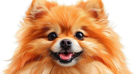 Pomeranian, a small breed of dog that originated in the Pomerania region of Central Europe. - obrazy, fototapety, plakaty