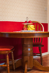 Fresh ripe banana fruit on living room table