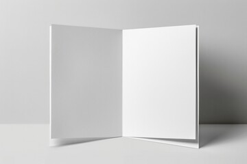 Template Greeting Card. Bi-fold Vertical Landscape Mock-up for Blank Invitation Booklet