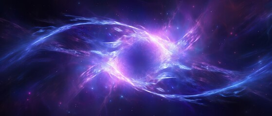 Cosmic abstract background with a central shockwave effect in deep space colors, perfect for sci-fi or astronomical themes,