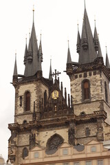 Fototapeta na wymiar Architectonic heritage in the downtown of Prague, Czech Republic