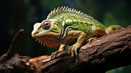 Fototapeta premium profile portrait of a chameleon Chamaeleonidae UHD WALLPAPER