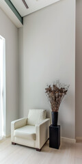 Elegant modern interiors design with space for text.