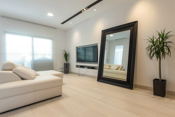 Elegant modern interiors design with space for text.