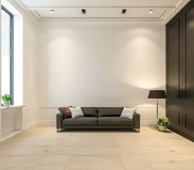 Elegant modern interiors design with space for text.