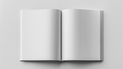 A rectangular book with empty pages in silver font, on a white background - obrazy, fototapety, plakaty