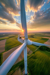 turbine at sunset