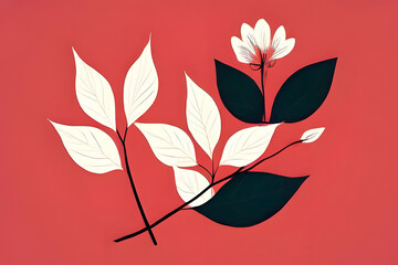 A simple design that depicts the natural beauty of simple leaves, flowers, etc, ai, generative, 생성형, 簡単な木の葉、花などの自然要素を描いた自然の美しさを盛り込んだシンプルなデザイン, korea nature